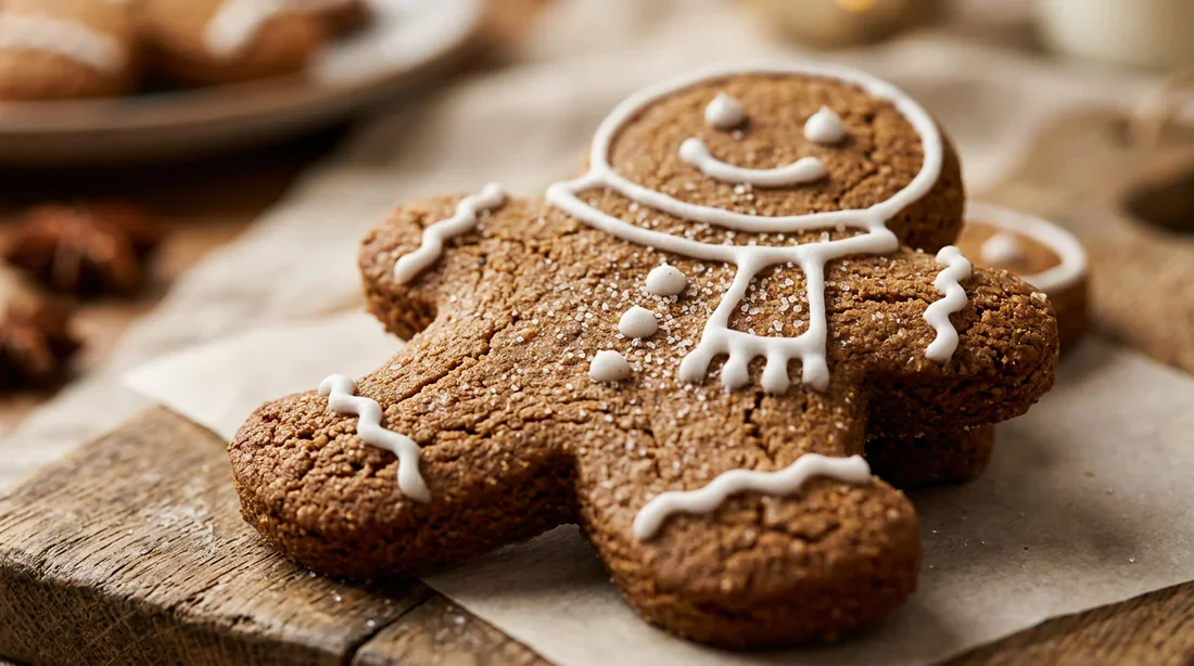 Bébé observant un pain d'épices avec curiosité
