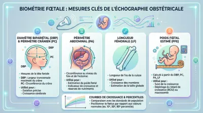 Infographie illustrant la courbe de croissance fœtale