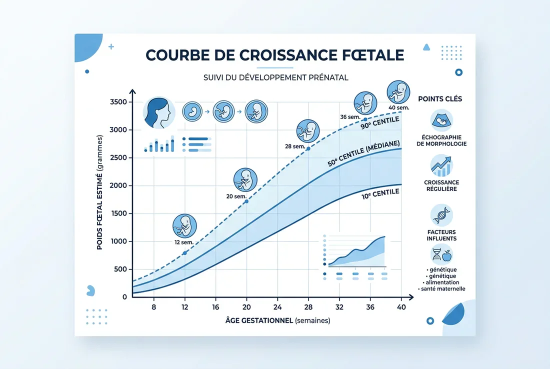Schéma des mesures biométriques du fœtus