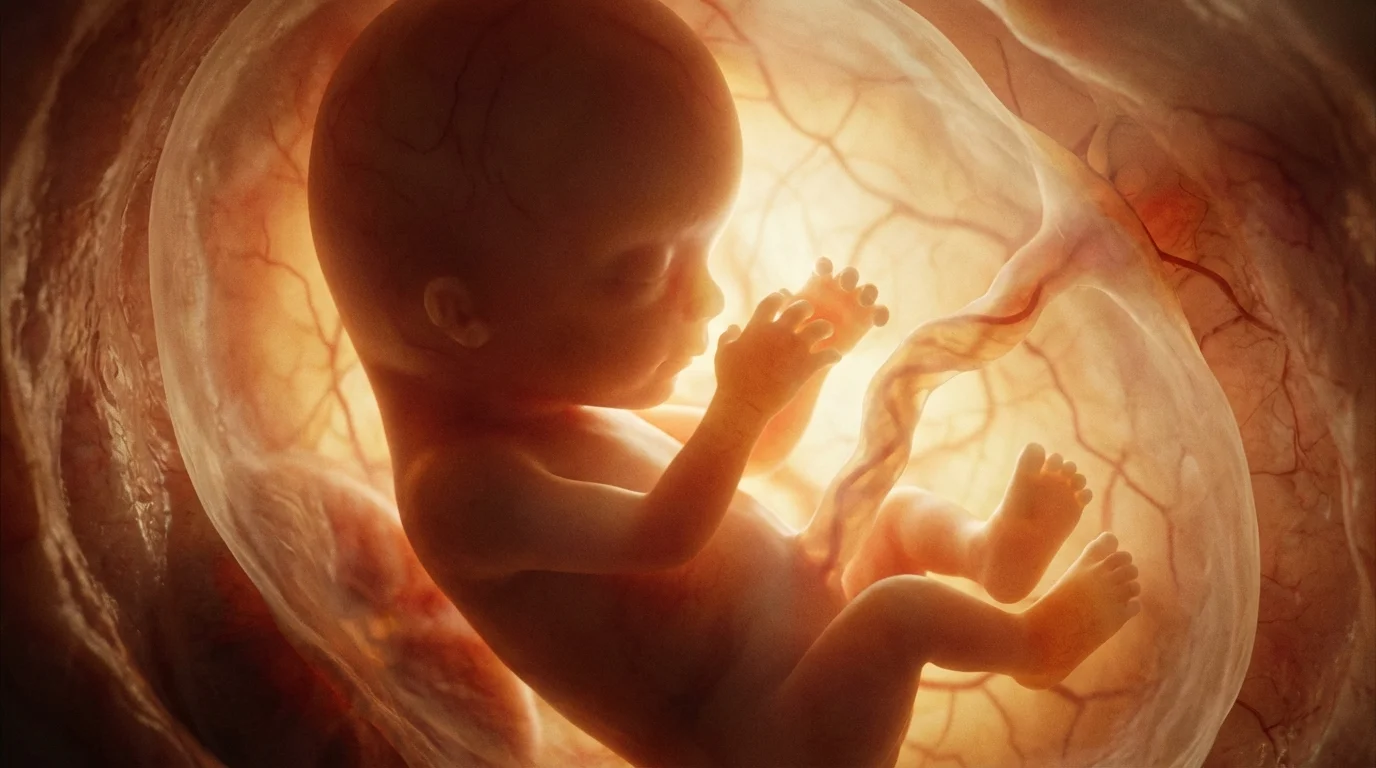 Atmosphère de développement embryonnaire à 7 SA Gros plan artistique d'un embryon de 7 semaines en développement