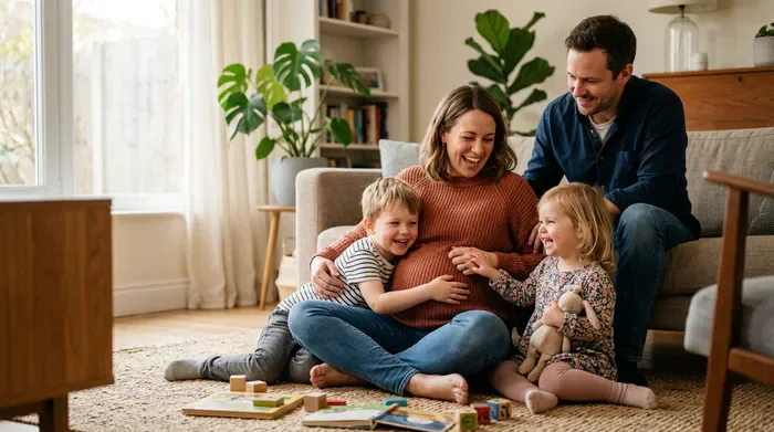 Accouchement 3ème grossesse : les vraies statistiques - 3ème bébé : accoucher en avance ou à terme ? Le guide - 3ème bébé : pourquoi le terme n'est pas ce que vous croyez ? Infographie illustrant les changements lors de l'arrivée d'un troisième enfant