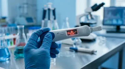 Gros plan sur un test de grossesse affichant un résultat invalide