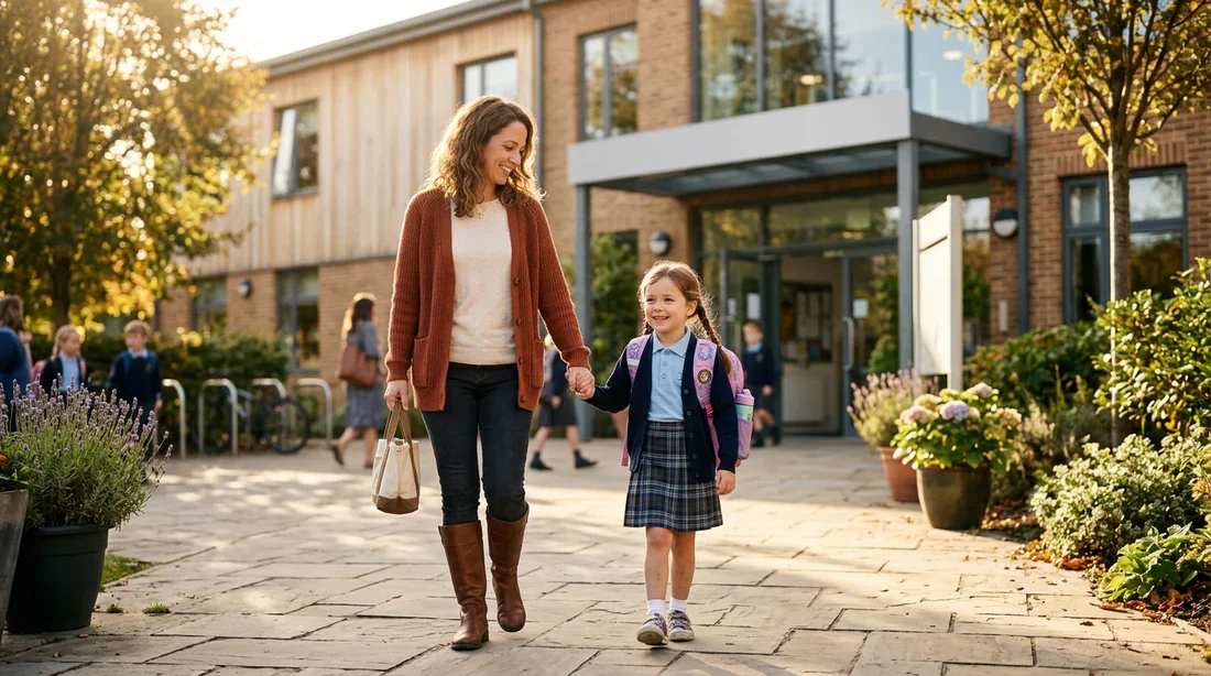 Organisation des dossiers d'inscription scolaire Documents administratifs et fournitures scolaires sur un bureau