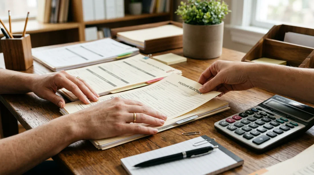 Rentrée scolaire : un moment complice entre parent et enfant Parent et enfant devant l'entrée d'une école accueillante