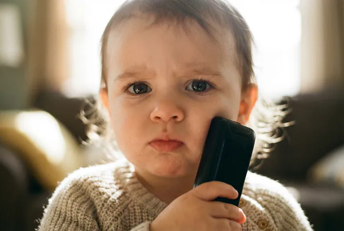Gros plan d'un enfant tenant une télécommande