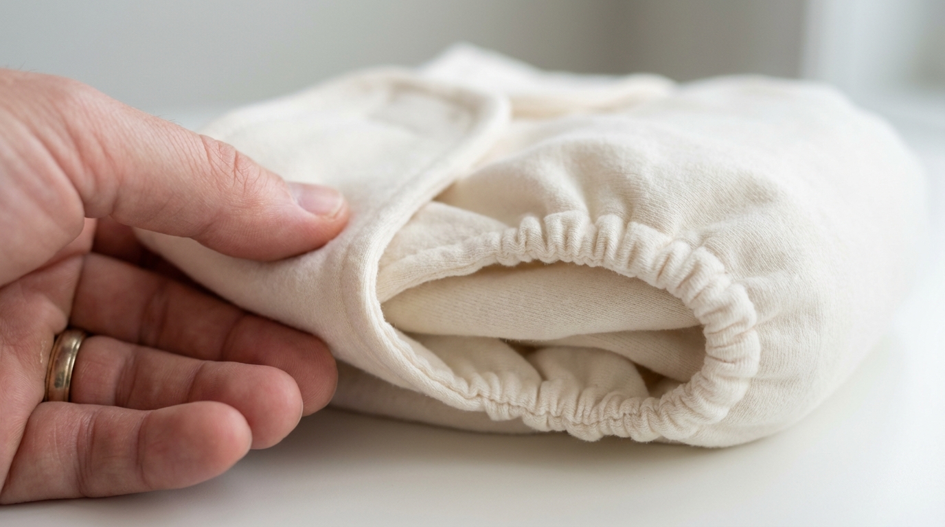 Volume et épaisseur de la couche Vue de profil d'une couche pliée montrant son épaisseur et sa compacité.