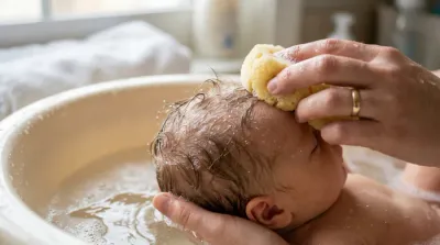 Infographie sur le soin des cheveux de bébé : le vrai du faux.